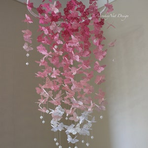 Full-bodied Pink ombre Butterfly Crib Mobile/Monarch butterfly mobile/Pink Butterflies/Nursery Mobile/Baby shower/Nursery Decor/Birthday image 4
