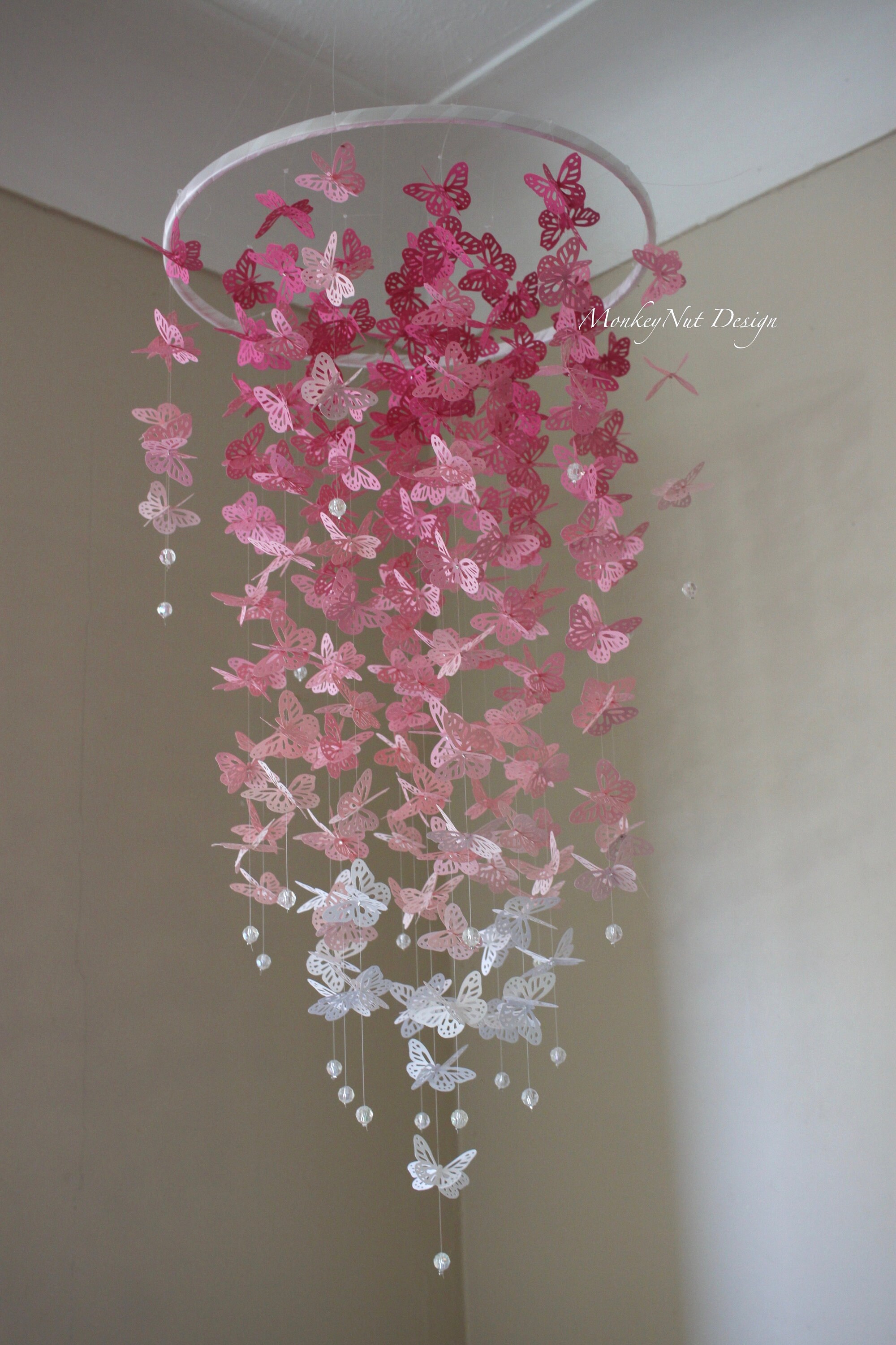 Fullbodied Pink ombre Butterfly Crib Mobile/Monarch butterfly Etsy