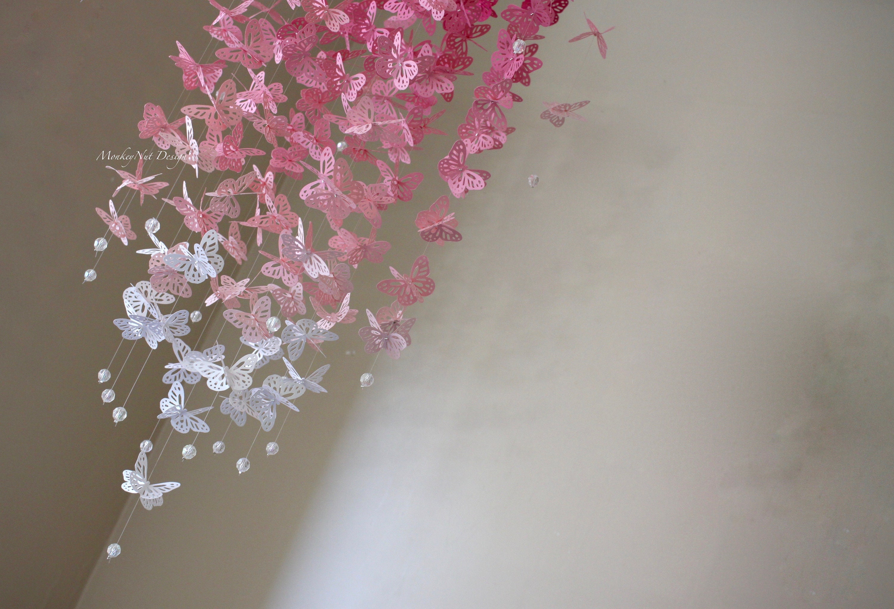 Fullbodied Pink ombre Butterfly Crib Mobile/Monarch butterfly Etsy