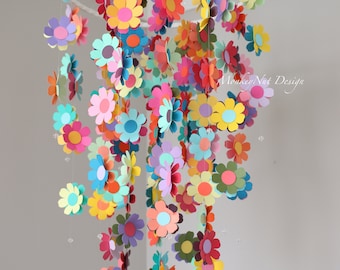 Gorgeous bright Flower mobile/butterfly mobile/rainbow flower mobile/Baby shower/Nursery Decor/Baby Nursery/Teen room decor/crib mobile/gift