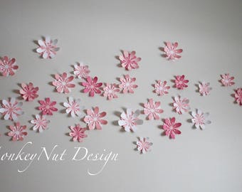 Paper flowers/Wall decal/Wall paper flower/Pink paper flower/Wall decoration/Nursery decor/Nursery backdrop/Girl bedroom/Wedding backdrop