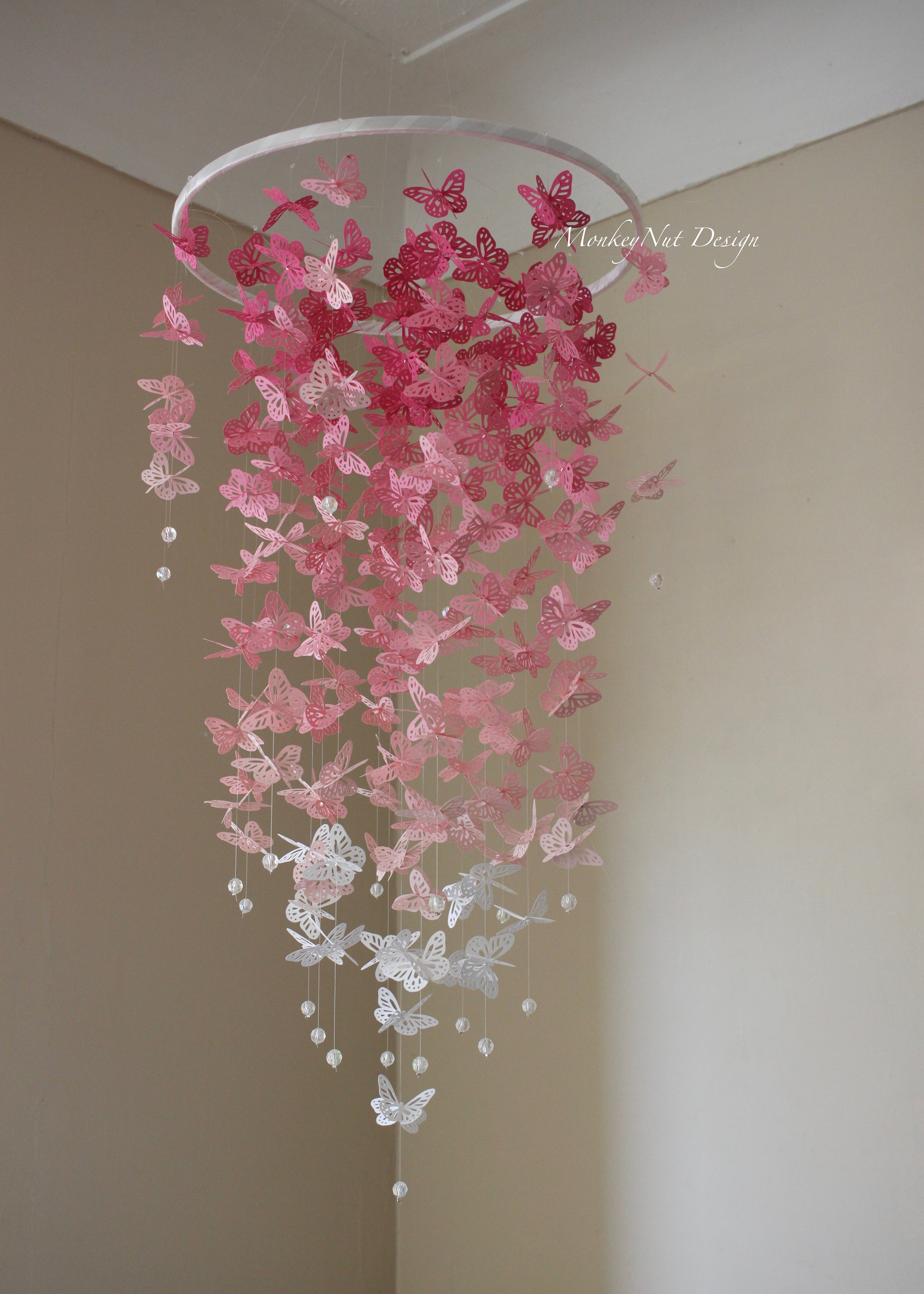 Fullbodied Pink ombre Butterfly Crib Mobile/Monarch butterfly Etsy