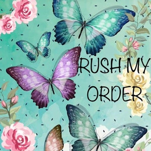Rush order add on/butterfly mobile/large paper flowers/processed within 2 weeks + shipping time/pink/purple/gift/baby shower/nursery decor