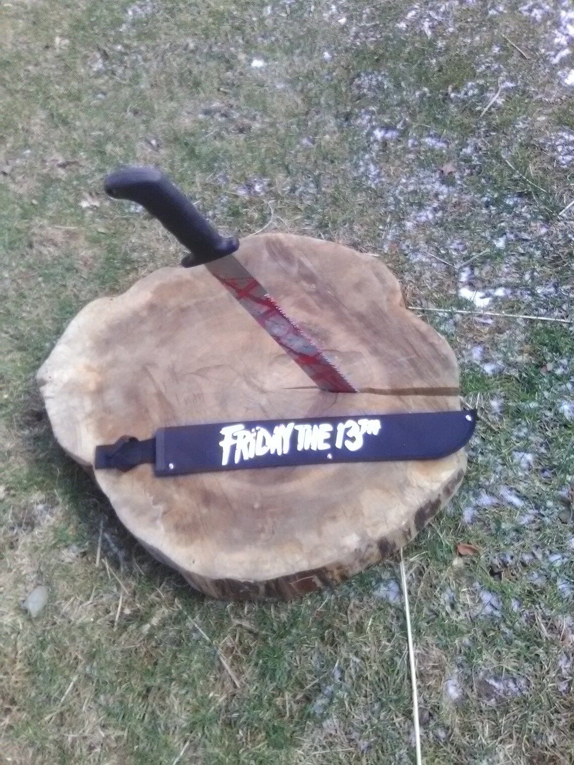 Friday the 13th Jason Voorhees Machete Halloween prop Blood Etsy