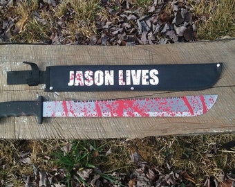 friday the 13th jason lives machete halloween prop wall art