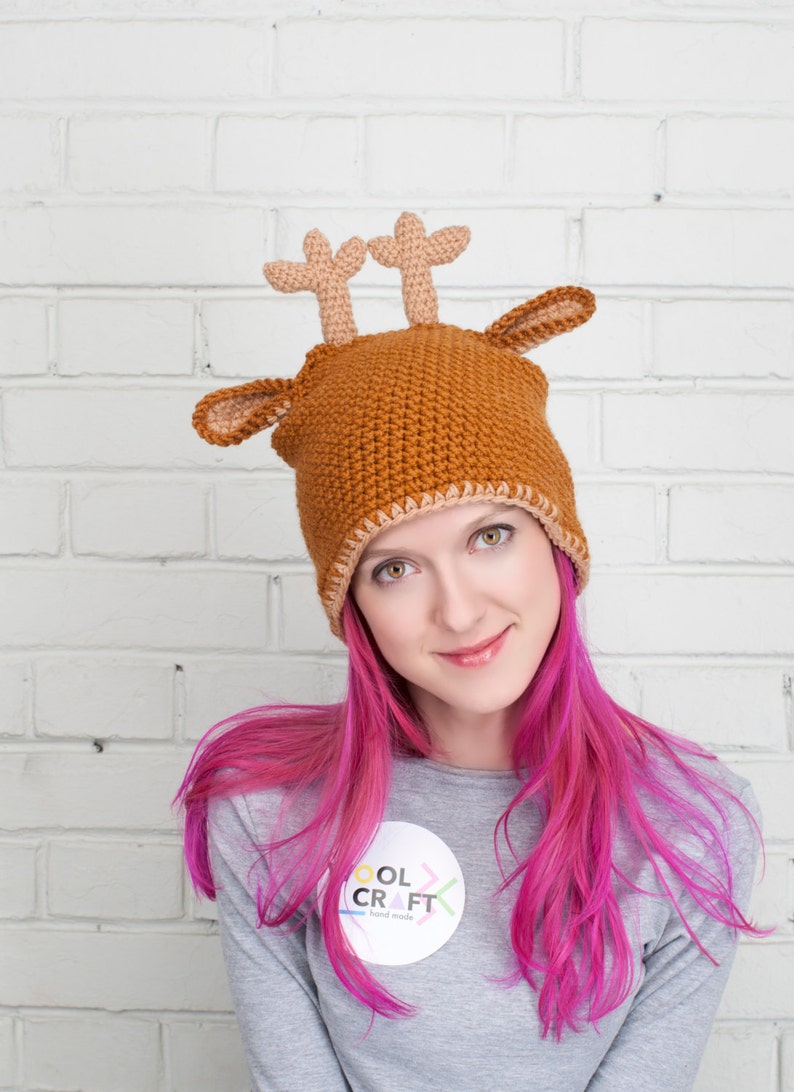 Reindeer Hat Beanie Etsy