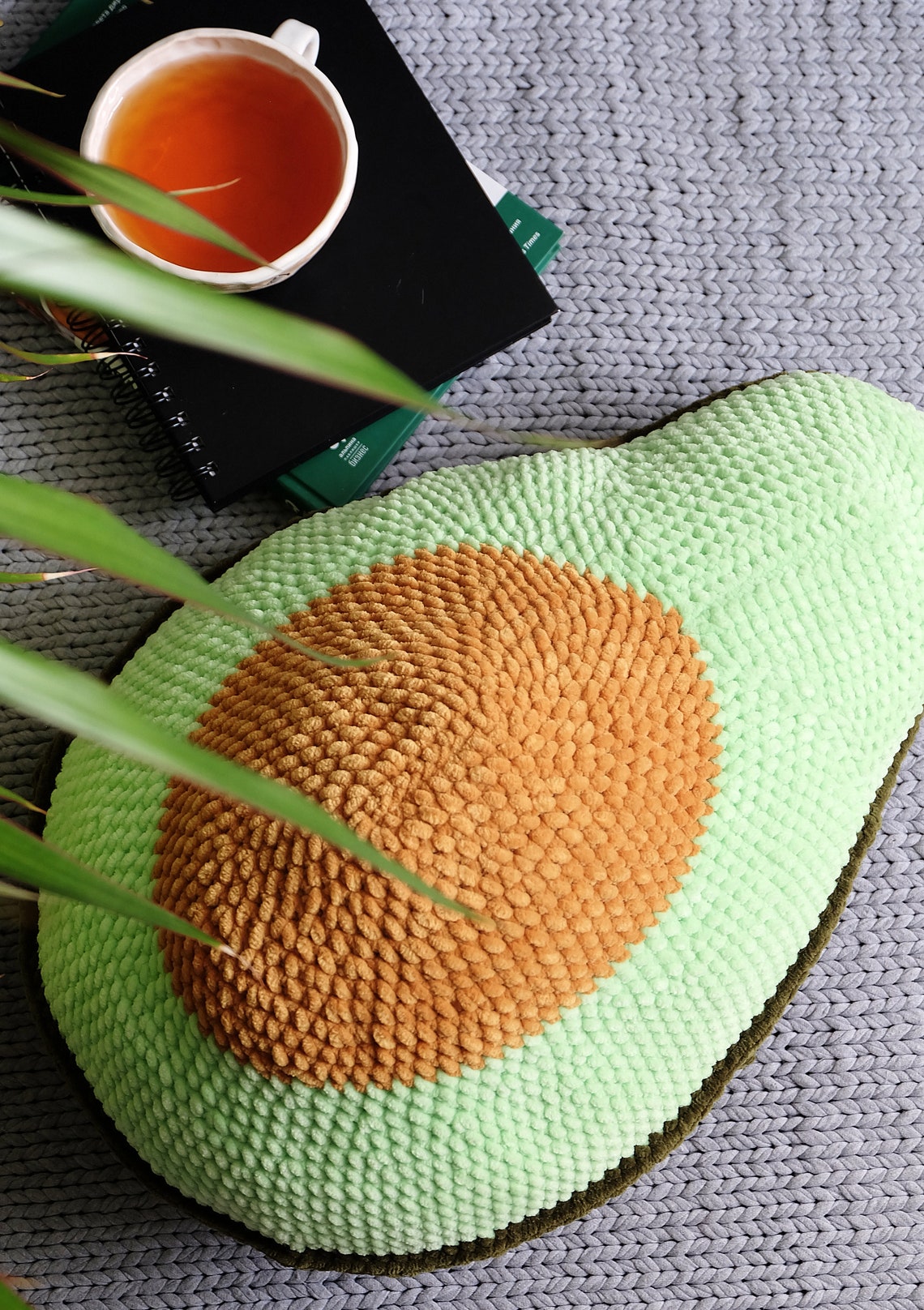 Avocado Pillow Knited Pillow Adorable Pillow Knitted Etsy