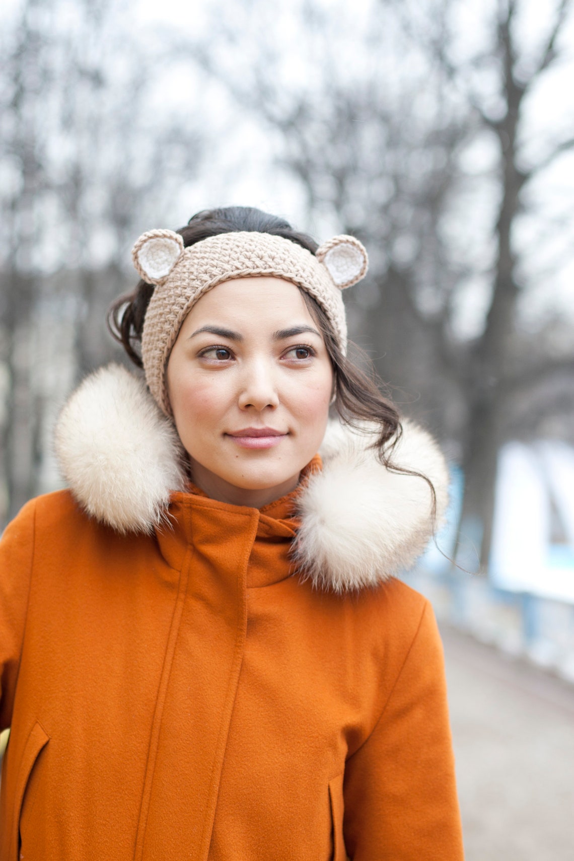 Beige bear headband Teddy bear headband Bear headband Etsy