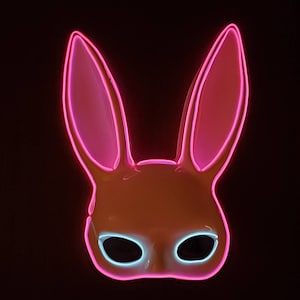 Neon Rabbit Mask Bunny Light up Glow Mask - Etsy