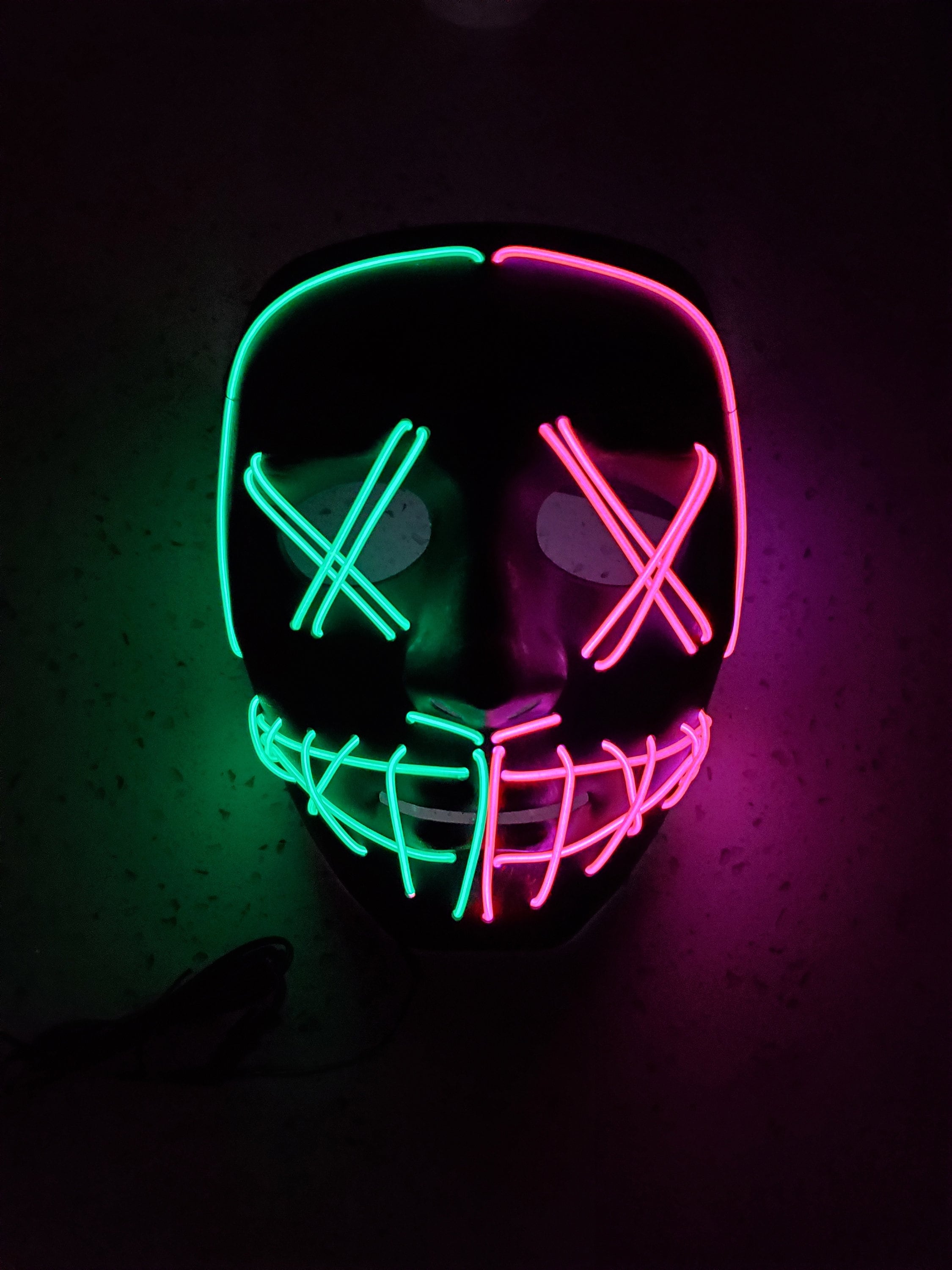 Purge Mask Deluxe Double Color Handmade Halloween Glow Mask | Etsy