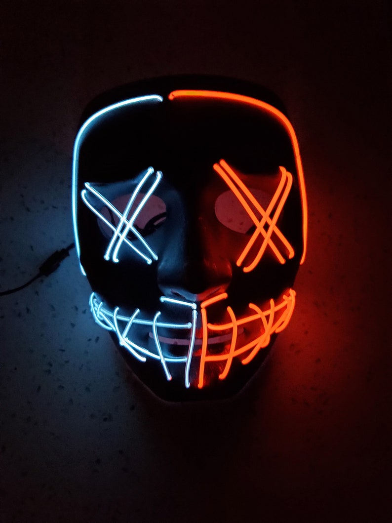 Purge Mask Deluxe Double Color Handmade Halloween Glow Mask Etsy