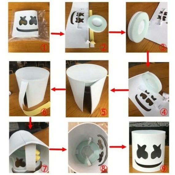 mikroskopisk radius Kontur Marshmello Cosplay Glow Mask Helmet Handmade - Etsy Norway