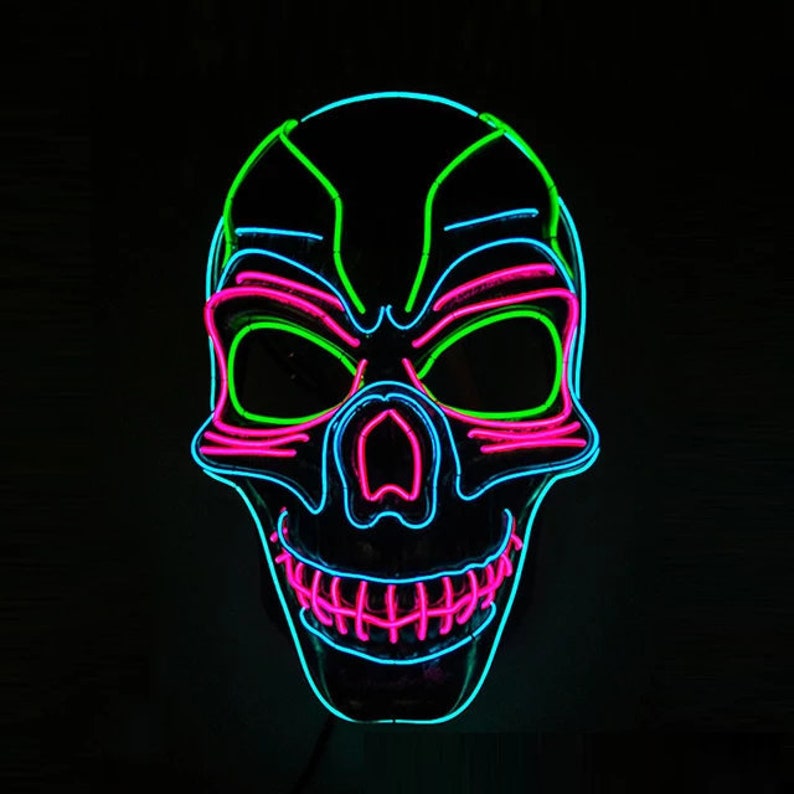 Halloween Skull Purge Glow Mask 