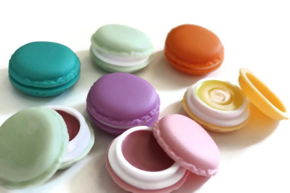 French macaron lip balm, hydrating natural lip butter, lip balm gift,  lip scrub, lip gloss, vanilla lip balm, cute handmade lip balm, mom