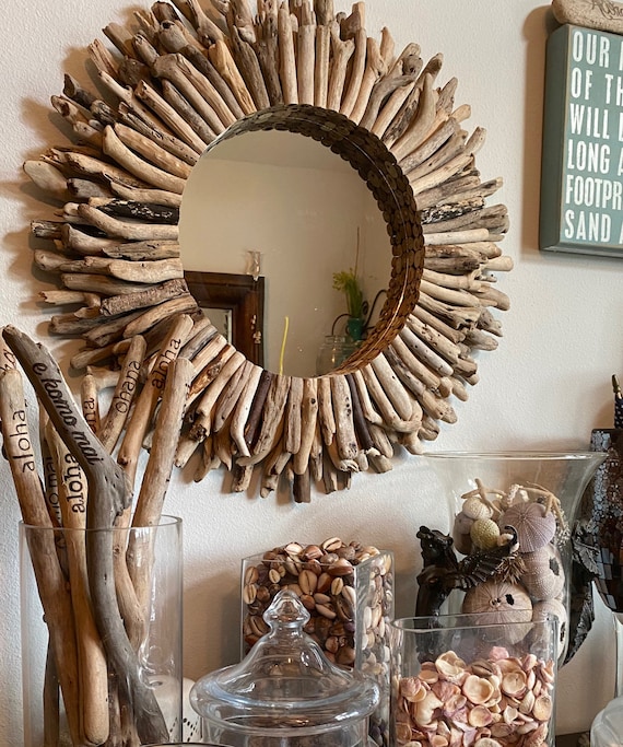 Made To Order Driftwood Wreath Or Mirror Round And Full Order Driftwood Wreath Or Mirror Round, Driftwood Mirror Round