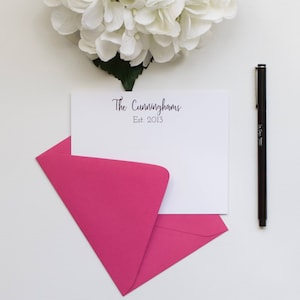 Personalisiertes Briefpapier, Monogramm Briefpapier, Familie Briefpapier, flache Mitteilungs
