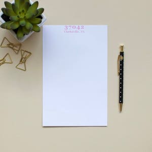 Personalized Zip Code Notepad / City Notepad / State Notepad
