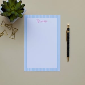 Personalized Notepad / Striped Notepad / Custom Notepad / Name Notepad