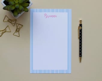 Personalized Notepad / Striped Notepad / Custom Notepad / Name Notepad