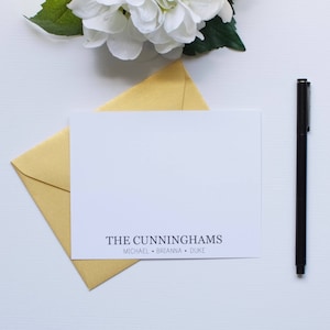 Personalisiertes Briefpapier, Monogramm-Briefpapier, Benutzerdefiniertes Briefpapier, Familienbriefpapier, flache Grußkarte