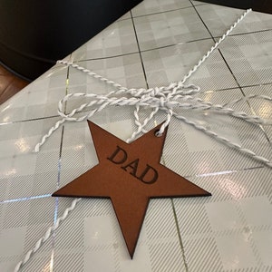 Etiqueta de regalo de cuero personalizada / Etiqueta de media de cuero personalizada / Etiqueta de regalo personalizada / Etiqueta de media personalizada / Etiqueta de estrella