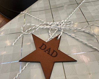 Personalized Leather Gift Tag | Personalized leather stocking tag | Custom gift tag | Custom stocking tag | Star tag