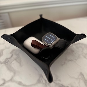 Personalized Leather Valet Tray | catch all tray | Groomsman gift | Dad gift | Mens gift | Birthday | Anniversary