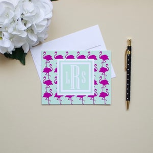 Personalized Monogram Flamingo Stationery