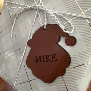 Etiqueta de regalo de cuero personalizada / Etiqueta de media de cuero personalizada / Etiqueta de regalo personalizada / Etiqueta de media personalizada / Etiqueta de Papá Noel