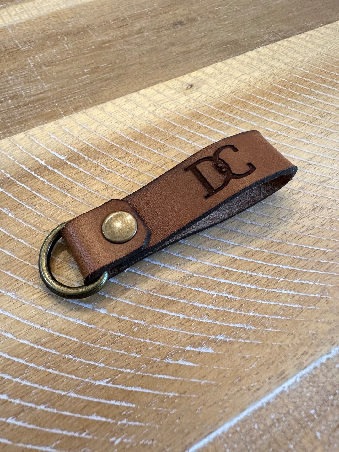 Personalized Leather Keychain | Custom Leather Keychain | Handmade ...