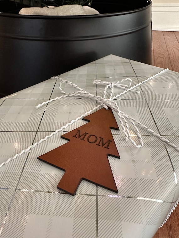 Personalized Leather Gift Tag | Personalized leather stocking tag | Custom gift tag | Custom stocking tag | Christmas tree tag