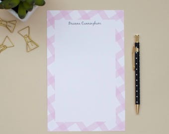 Personalized Notepad / Gingham Notepad / Custom Notepad / Name Notepad / Preppy Notepad