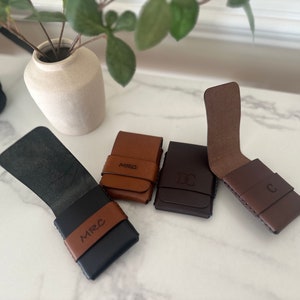 Portafoglio in pelle personalizzato / Porta carte in pelle / Portafoglio sottile / Portafoglio personalizzato / Portafoglio da uomo / Portafoglio monogrammato / Regalo per la festa del papà