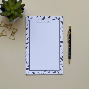 Personalized Notepad / Pattern Notepad / Custom Notepad / Name Notepad / Black and White