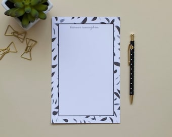 Personalizado Notepad / Bloc de notas del patrón aduana Bloc de notas / nombre del Bloc de notas / negro y blanco
