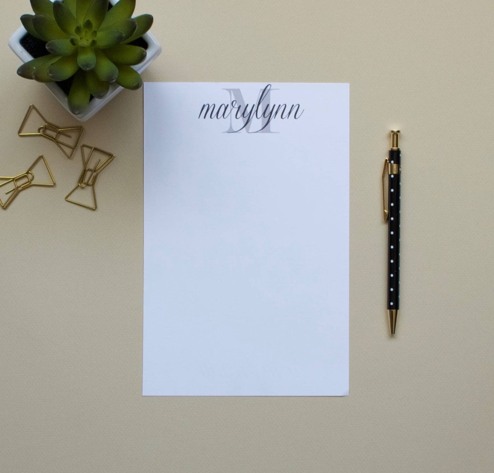 Personalized Initial Notepad / Monogram Notepad / Personalized Etsy