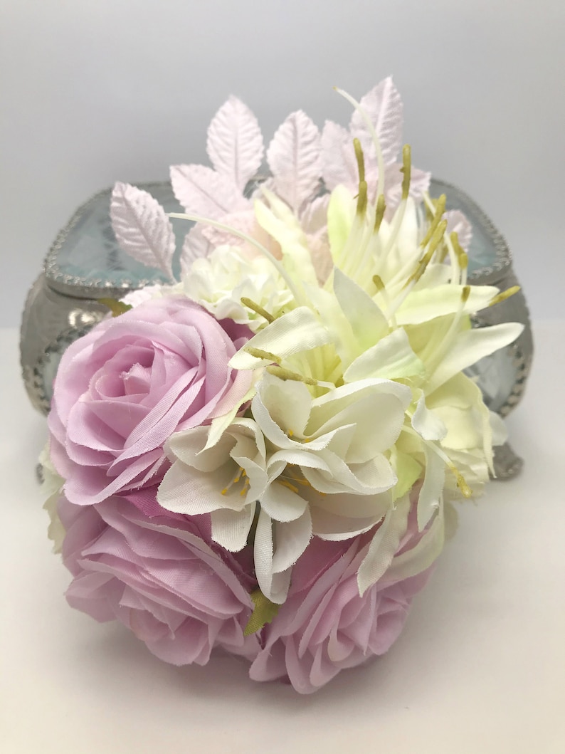 Miss Bella/'s Blooms Vintage inspired Pink Rose Nerine /& Freesia Flower Clip Corsage 1940s 1950s