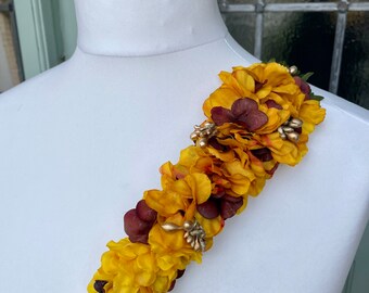 Miss Bella’s Blooms Long Orange Delphinium Hydrangea Hair Flower Or Long Corsage Vintage Inspired 1940’s 1950’s Handmade