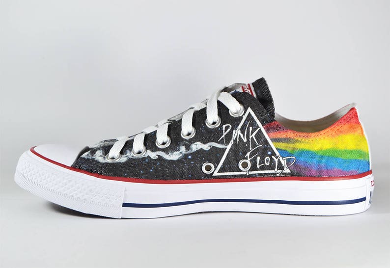 Pink Floyd Fan art custom converse dark side of the moon Pink Floyd Fan art custom converse dark side of the moon