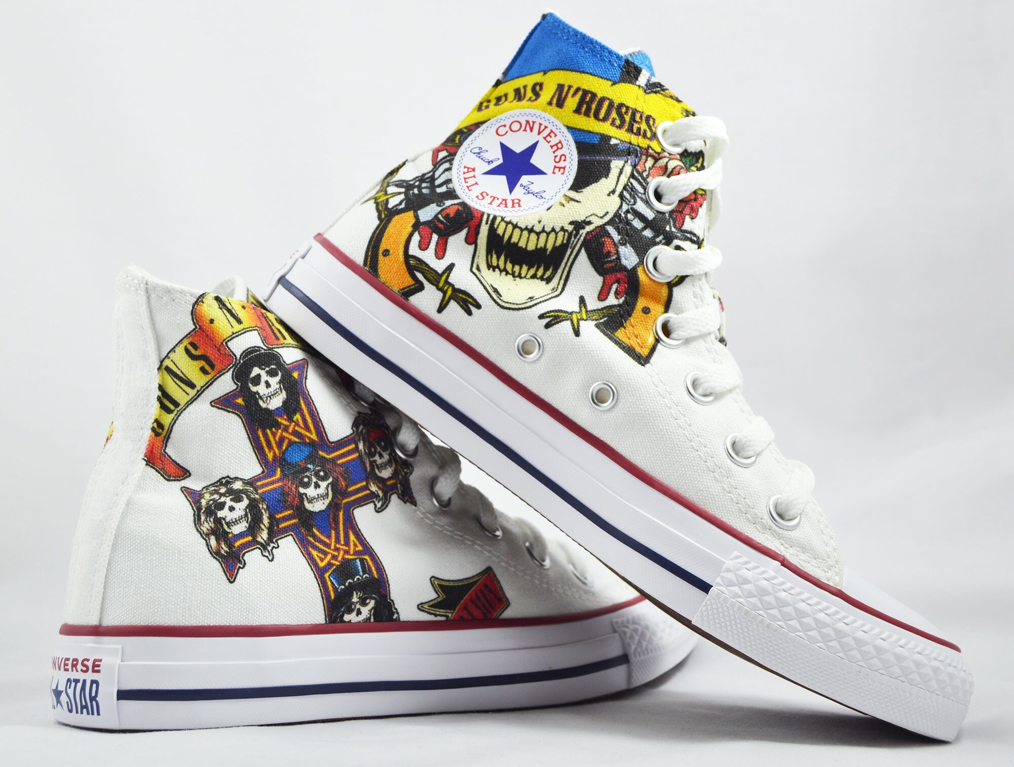 Guns N' Roses Fan Art Converse Custom Sneakers Rock Shoes | Etsy
