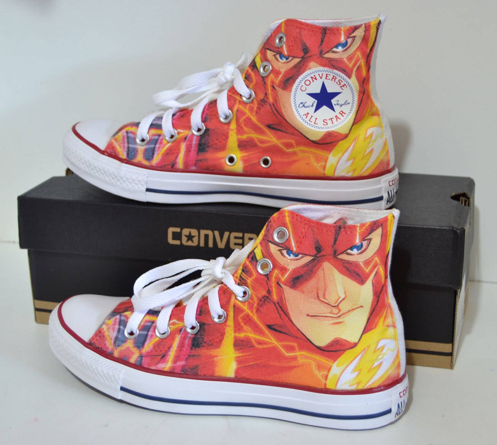 The Flash Fan Art custom converse shoes marvel inspired print Etsy
