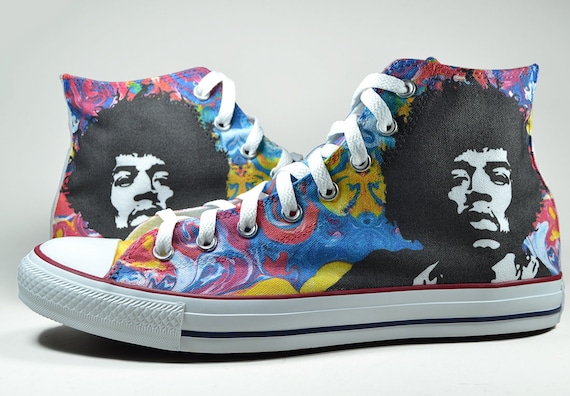 Jimi Hendrix psychedelic converse custom shoes boho sneakers | Etsy