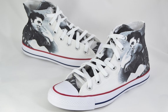 Elvis Fan Art custom converse inspired Elvis Presley shoes | Etsy