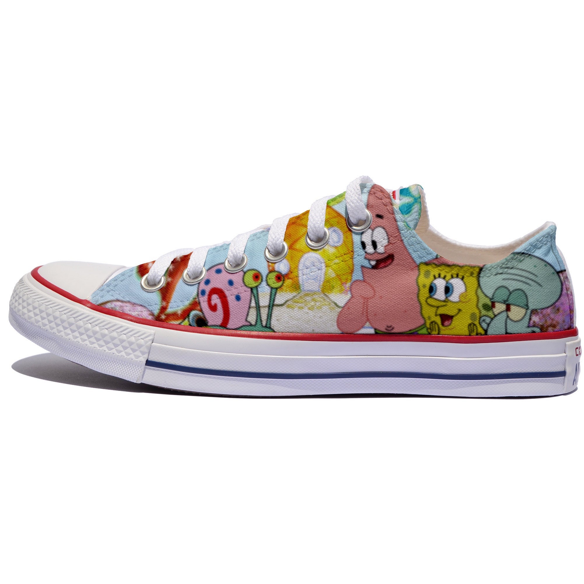 Spongebob Fan Art Custom Converse Squarepants Custom Shoes Etsy