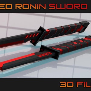 Red Ronin Sword 3D Print File image 1