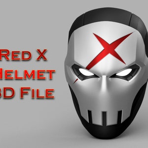 Red X Helmet 3D File
