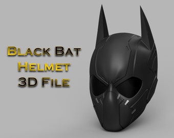 Black Bat Helmet 3D File