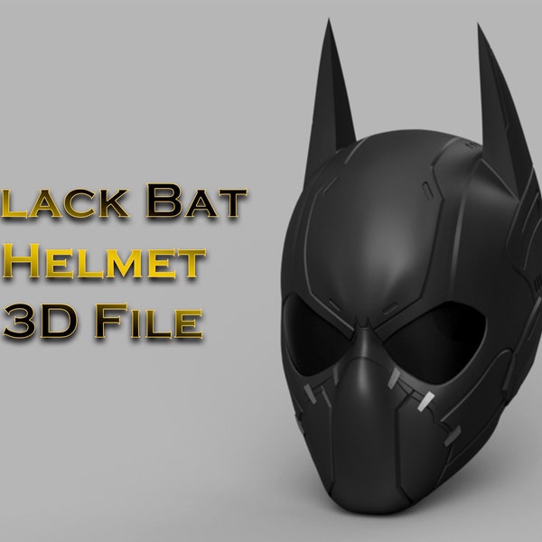 Black Bat Helmet 3D File