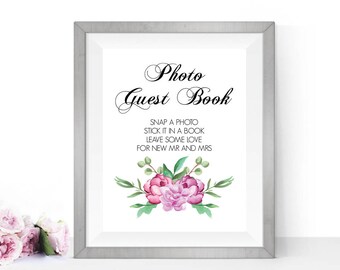 Photo guest book sign, Wedding photo guest book sign, Wedding guest book sign, Photo guestbook sign, PRINTABLE wedding signs