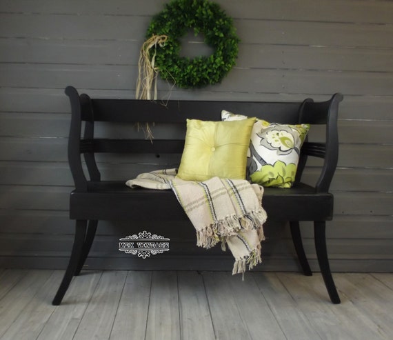 Vintage 2 Seater Handpainted Bench Hall Bench Dining Bench Etsy